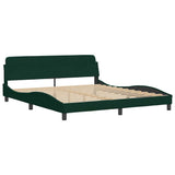 Giroletto con LED senza Materasso Hanko Verde Scuro 180x200 cm in Velluto