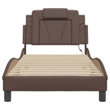 Giroletto Viana con LED senza Materasso Marrone 80x200 cm