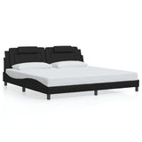Giroletto Viana con LED senza Materasso Nero 200x200 cm