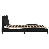 Giroletto Viana con LED senza Materasso Nero 200x200 cm