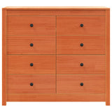 Armadietto Marrone Cera 100x40x90 cm in Legno Massello di Pino