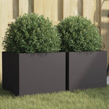 Fioriere 2 pz Nere 32x30x29 cm in Acciaio