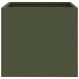 Fioriere da Giardino 2 pz Verde Oliva 32x30x29 cm in Acciaio