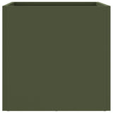 Fioriere da Giardino 2 pz Verde Oliva 32x30x29 cm in Acciaio