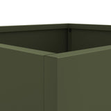 Fioriere da Giardino 2 pz Verde Oliva 32x30x29 cm in Acciaio