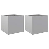 Fioriere 2pz Argento 42x40x39 cm in Acciaio Zincato