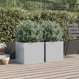 Fioriere 2pz Argento 42x40x39 cm in Acciaio Zincato