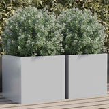 Fioriere 2pz Argento 42x40x39 cm in Acciaio Zincato