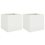 Fioriere 2 pz Bianche 49x47x46 cm in Acciaio