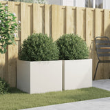 Fioriere 2 pz Bianche 49x47x46 cm in Acciaio