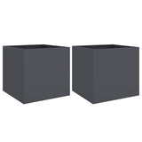 Fioriere 2 pz Antracite 49x47x46 cm Acciaio