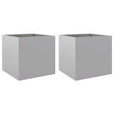 Fioriere 2pz Argento 49x47x46 cm in Acciaio Zincato
