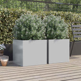Fioriere 2pz Argento 49x47x46 cm in Acciaio Zincato