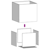 Fioriere 2pz Argento 49x47x46 cm in Acciaio Zincato