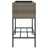 Fioriere Giardino con Ripiani 2pz Grigie 90x40x75cm Polyrattan