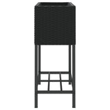 Fioriere da Giardino con Ripiani 2pz Nere 70x28x70cm Polyrattan