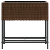 Fioriere Giardino con Ripiani 2pz Marroni 70x28x70cm Polyrattan