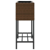 Fioriere Giardino con Ripiani 2pz Marroni 70x28x70cm Polyrattan