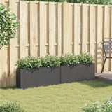 Fioriere da Giardino con 2 Vasi Nere 90x20x40 cm in Polyrattan