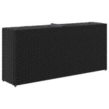 Fioriere da Giardino con 2 Vasi Nere 90x20x40 cm in Polyrattan