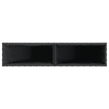Fioriere da Giardino con 2 Vasi Nere 90x20x40 cm in Polyrattan