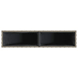 Fioriere da Giardino con 2 Vasi Grigie 90x20x40cm in Polyrattan
