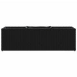 Fioriere da Giardino con 3 Vasi Nere 105x30x32 cm in Polyrattan