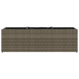 Fioriere da Giardino con 3 Vasi Grigie 105x30x32 cm Polyrattan