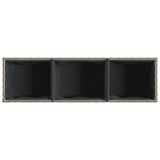 Fioriere da Giardino con 3 Vasi Grigie 105x30x32 cm Polyrattan