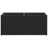 Fioriere da Giardino con 2 Vasi Nere 72x30x32 cm in Polyrattan