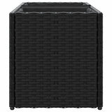 Fioriere da Giardino con 2 Vasi Nere 72x30x32 cm in Polyrattan