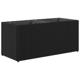 Fioriere da Giardino con 2 Vasi Nere 72x30x32 cm in Polyrattan