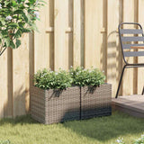 Fioriere da Giardino 2 pz Grigie 36x30x32 cm in Polyrattan
