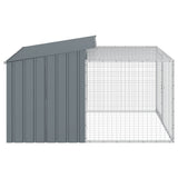 Cuccia per cani con recinto antracite 153x194x110 cm in acciaio zincato