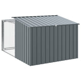 Cuccia per cani con recinto antracite 153x194x110 cm in acciaio zincato