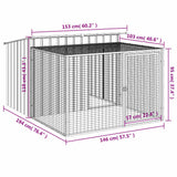 Cuccia per cani con recinto antracite 153x194x110 cm in acciaio zincato