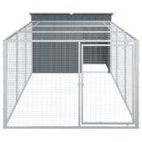 Cuccia per cani con recinto antracite 153x396x110 cm in acciaio zincato