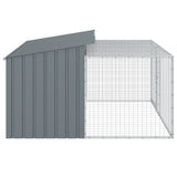 Cuccia per cani con recinto antracite 197x194x110 cm in acciaio zincato