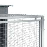 Cuccia per cani con recinto antracite 197x194x110 cm in acciaio zincato