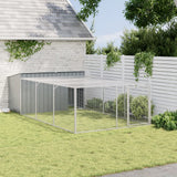 Cuccia per cani con recinto antracite 197x396x110 cm in acciaio zincato