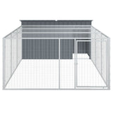 Cuccia per cani con recinto antracite 197x396x110 cm in acciaio zincato