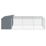 Cuccia per cani con recinto antracite 197x396x110 cm in acciaio zincato