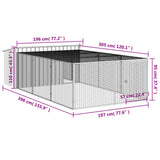 Cuccia per cani con recinto antracite 197x396x110 cm in acciaio zincato