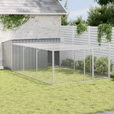 Cuccia per cani con recinto antracite 197x396x110 cm in acciaio zincato