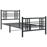 Giroletto con Testiera e Pediera Metallo Nero 90x190 cm