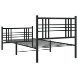 Giroletto con Testiera e Pediera Metallo Nero 90x190 cm