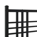 Giroletto con Testiera e Pediera Metallo Nero 200x200 cm