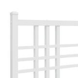 Giroletto con Testiera e Pediera Metallo Bianco 100x200 cm