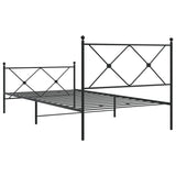 Giroletto con Testiera e Pediera Metallo Nero 107x203 cm