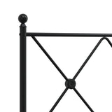 Giroletto con Testiera e Pediera Metallo Nero 107x203 cm